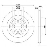 Тормозной диск HELLA 55 784PRO 32789 8DD 355 123-091 XWNOC - Изображение 4