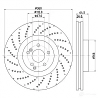 Тормозной диск HELLA 8DD 355 125-361 55603P RO_HC 30HFUL6 1193338961 - Изображение 4