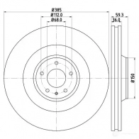 Тормозной диск HELLA 8dd355121521 54842 PRO_HC_B Audi A8 (D3) 2 Седан 5.2 S8 Quattro 441 л.с. 2006 – 2010 GT9R0