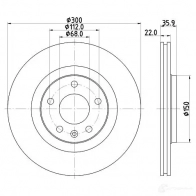 Тормозной диск HELLA 54371PRO_H C N6Y2F 8DD 355 128-391 32889 - Изображение 4