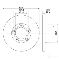Тормозной диск HELLA 4LS3P 30657 8DD 355 100-901 539 06 - Изображение 4