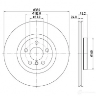 Тормозной диск HELLA L45JZTW 55744P RO 8DD 355 122-641 32746 - Изображение 4