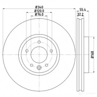 Тормозной диск HELLA 8dd355117251 I5CQNB9 55 303PRO Volkswagen Caravelle (T6, SG) 6 Автобус 2.0 TDI 180 л.с. 2015 – 2025