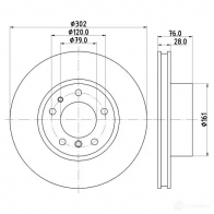 Тормозной диск HELLA 30741 8dd355101741 5042 3 A4TD6 - Изображение 4