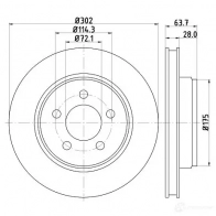 Тормозной диск HELLA 550 33PRO 8DD 355 119-241 R1OJUE 32480