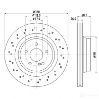 Тормозной диск HELLA DWIHB Mercedes E-Class (W211) 3 Седан E 63 AMG (211.077) 514 л.с. 2006 – 2008 54200P RO_HC 8DD 355 127-931