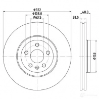 Тормозной диск HELLA 8DD 355 125-471 55 874PRO_HC KS9KO0 1193338971 - Изображение 4