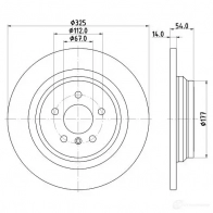 Тормозной диск HELLA 55774PRO_ HC Mercedes M-Class (W166) 3 Кроссовер 2.1 ML 250 CDI / BlueTEC 4 matic (1604. 1603) 204 л.с. 2011 – 2015 8DD 355 122-861 GNV4J