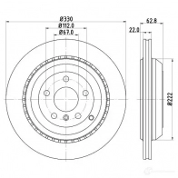 Тормозной диск HELLA 545 09PRO_HC 8DD 355 128-611 Mercedes M-Class (W164) 2 Кроссовер 4.0 ML 450 CDI 4 matic (1628) 306 л.с. 2009 – 2011 F06KD