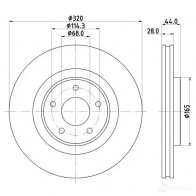 Тормозной диск HELLA 8DD 355 125-341 Y6EOTL6 55835PR O Nissan X-Trail (T32) 3 Кроссовер 1.6 dCi ALL MODE 4x4 i (NT32) 130 л.с. 2014 – 2025