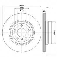 Тормозной диск HELLA 55 019PRO_HC 8DD 355 126-521 FPOBC Bmw 1 (E88) 1 Кабриолет 3.0 135 i 306 л.с. 2008 – 2013