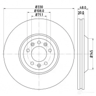 Тормозной диск HELLA 54 295PRO_HC Citroen C6 1 (TD, PF3) 2005 – 2012 IOFRD1 8DD 355 128-221