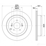 Тормозной диск HELLA Hyundai ix55 (EN) 1 Кроссовер 55426 PRO 8DD 355 118-531 D06A1B6