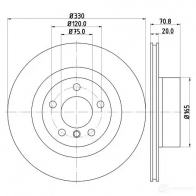 Тормозной диск HELLA Bmw X3 (F25) 2 Кроссовер 3.0 xDrive 28 i 243 л.с. 2011 – 2012 8dd355121801 U6R0Y6F 555 63PRO_HC_B