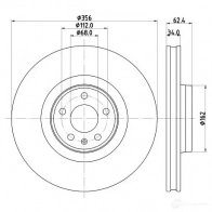 Тормозной диск HELLA 1424241052 55 935PRO_HC 8DD 355 126-691 9L481G - Изображение 4