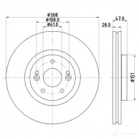 Тормозной диск HELLA 31940 CT9F8DE 8DD 355 113-741 545 77