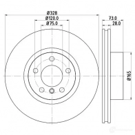 Тормозной диск HELLA LOAHF 8DD 355 129-631 1193339275 5 5571PRO_HC