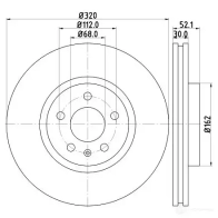 Тормозной диск HELLA LHTGKL 32279 8DD 355 117-191 5529 3PRO