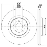 Тормозной диск HELLA NUBJ1DH 32278 55292PR O 8DD 355 117-181