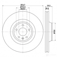 Тормозной диск HELLA Audi A6 (C6) 3 Универсал 3.0 Tdi Quattro 233 л.с. 2006 – 2008 54324PRO _HC 5I7Z9 8DD 355 128-311