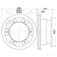 Тормозной диск HELLA 5 4777 OTG8K0G 8DD 355 115-551 32119