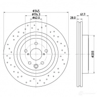 Тормозной диск HELLA 8DD 355 116-511 5504 2PRO 35B0U Lexus IS (XE20) 2 Седан 5.0 IS F (USE20) 423 л.с. 2007 – 2013