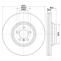 Тормозной диск HELLA 542 30PRO 31566 8DD 355 110-001 AKRW6U