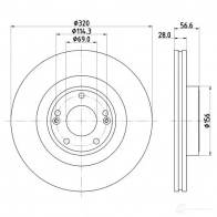 Тормозной диск HELLA 8DD 355 122-461 HGIRJE 557 28PRO 32730 - Изображение 4