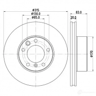 Тормозной диск HELLA 8DD 355 132-151 M8WY AA 1437483190 - Изображение 4