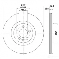 Тормозной диск HELLA 32762 55759P RO BOSCU5C 8DD 355 122-811 - Изображение 4