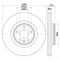 Тормозной диск HELLA W2PRKQ 8DD 355 125-171 32840 558 26PRO_HC - Изображение 4
