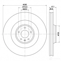 Тормозной диск HELLA PTQIG 54513P RO_HC 8DD 355 129-601 32931 - Изображение 4