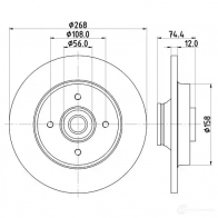 Тормозной диск HELLA 8DD 355 123-261 54 687PRO 32804 Y0MRQ6 - Изображение 4
