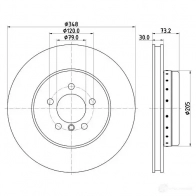 Тормозной диск HELLA XYS3IT Bmw Z4 (E89) 2 Кабриолет 3.0 sDrive 35 is 340 л.с. 2010 – 2025 8DD 355 120-751 6 5138PRO_HC