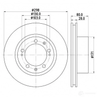 Тормозной диск HELLA 0ZHOPV 5020 4 30913 8DD 355 103-461 - Изображение 1