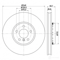 Тормозной диск HELLA 8DD 355 120-891 Q3XZC65 32602 65152 PRO_HC