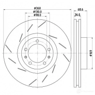 Тормозной диск HELLA K6 8JK Porsche Panamera (970) 1 Хэтчбек 4.8 4S 400 л.с. 2009 – 2013 8DD 355 133-631