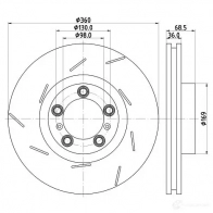 Тормозной диск HELLA 6CT4 T59 Porsche Panamera (970) 1 Хэтчбек 4.8 4S 400 л.с. 2009 – 2013 8DD 355 133-661