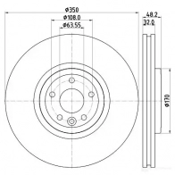 Тормозной диск HELLA 1437484107 T3D XZ6 8DD 355 132-471 - Изображение 4