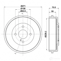 Тормозной барабан HELLA 8DT 355 303-191 1437467652 XXJH OR - Изображение 4