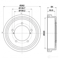 Тормозной барабан HELLA 1437467776 Y2 Z7A4O 8DT 355 303-171 - Изображение 4