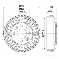 Тормозной барабан HELLA 1437467783 8dt355303261 IX0Q W0Z - Изображение 4