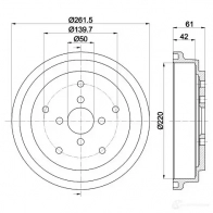 Тормозной барабан HELLA 61 438 BWHQ5 33498 8dt355302981 - Изображение 1