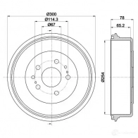 Тормозной барабан HELLA Toyota Hilux (N140, 50, 60, 70) 6 Пикап 2.5 D 4D (KDN14. KDN15. KDN16. KDN19) 88 л.с. 2001 – 2005 KLWK7 604 15 8dt355302201