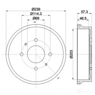 Тормозной барабан HELLA Mitsubishi HJ AIR 8DT 355 303-041