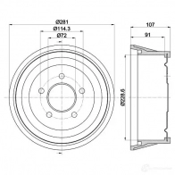Тормозной барабан HELLA 8dt355301771 7HCQZ 61 351 33400 - Изображение 1