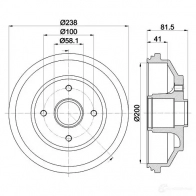 Тормозной барабан HELLA KQHIWSW 33493 8DT 355 302-931 61 433