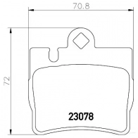 Тормозные колодки, комплект HELLA Mercedes S-Class (W220) 2 Седан 3.2 S 320 CDI (220.026. 2226) 197 л.с. 1999 – 2002 7724D848 8db355008711 2 3078