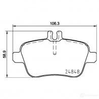 Тормозные колодки, комплект HELLA 8db355021791 Mercedes A-Class (W176) 3 Хэтчбек 2.0 A 250 4 matic (1746) 211 л.с. 2012 – 2015 248 48 8874D1646