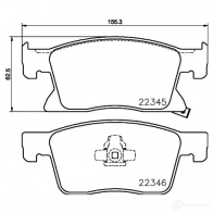 Тормозные колодки дисковые, комплект HELLA 22346 8DB 355 024-781 Opel Astra (K) 5 Хэтчбек 1.2 Turbo (68) 110 л.с. 2019 – 2024 2234 5